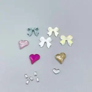 [에스에스_62]리본 하트 네일 인조손톱 파츠 큐빅