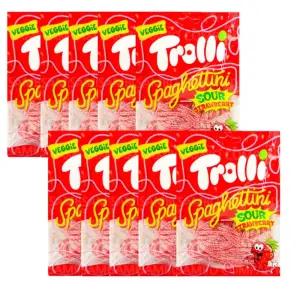 사우어 딸기맛젤리 딸기맛 스파게티젤리 10개 긴젤리 트롤리