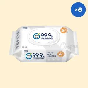 깨끗한나라 99.9% 클린 손소독 물티슈 캡형 60매, 6개