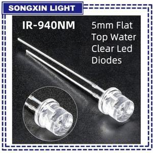 아두이노 DIY용 플랫 탑 LED 적외선 이미터 및 IR 리시버 다이오드 F5 940nm 5mm 10 개