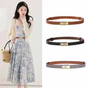 [하프클럽/다잇템]여자 드레스 금색 레더 슬림 허리 버클 벨트