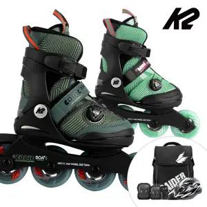 K2 인라인 스케이트 에디 루미 보아+가방+헬멧+보호대 아동 어린이 유아 인라인스케이트 신발항균건조기 휠