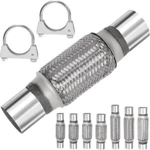 Mardatt 3Pcs 배기 플렉스 파이프 스테인리스 스틸 이중 브레이드 튜브 U-볼트 클램프 자동차 트럭 버스