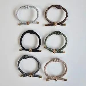 [신세계라이브쇼핑][옷자락] 여자 고급스러운 골든펄 꼬임 매듭 헤어끈 머리묶음 헤어밴드