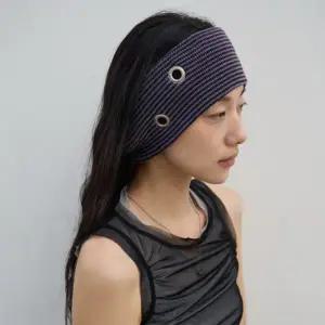 [신세계라이브쇼핑][옷자락] 여자 스트라이프 와이드 펀칭 아일렛 니트 헤어밴드