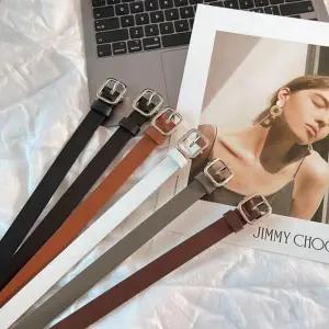 스퀘어 얇은 슬림 은장 벨트 여성 여자 사각버클 허리띠 원피스