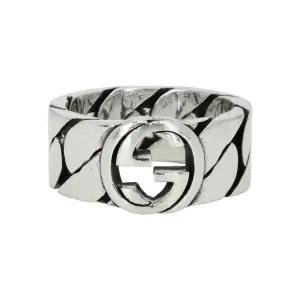 (케이스+쇼핑백포함)(공식매장AS가능)선물포장  인터로킹 G 와이드 8mm 실버