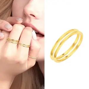 [골드퀸즈] 24K 순금 더블 레이어드링 반지