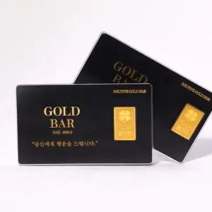 [골드퀸즈] 24K 순금 행운 클로버 골드카드 2개