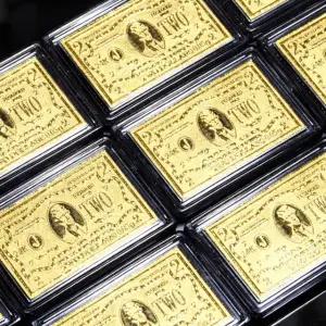 [골드퀸즈] 24K 순금 행운의 2달러 골드바 2개