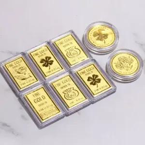 [골드퀸즈] 24K 순금 복주머니/행운/네잎/잉어/플라워 골드바