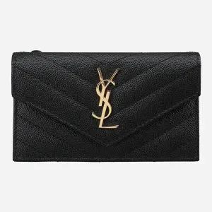 6S 612808 BOW01 1000 모노그램 플랩 카드 반지갑 블랙