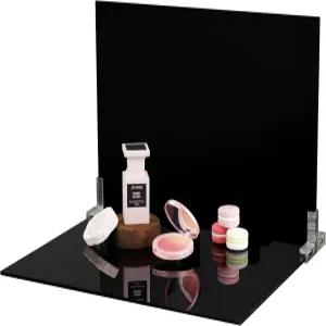 메킹 제품 사진 배경 블랙 양면 매트 및 반사 식품 메이크업 주얼리 기타 소형 2PCS 브래킷이 있는