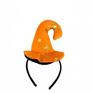 할로윈 미니 고급 마녀모자 머리띠 (오렌지)