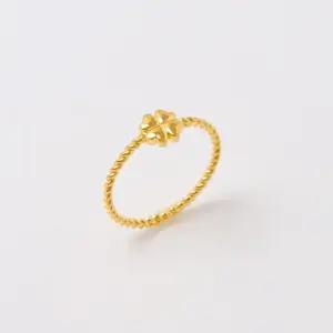 여자 순금 반지 디자인 [클로버 트위스트]