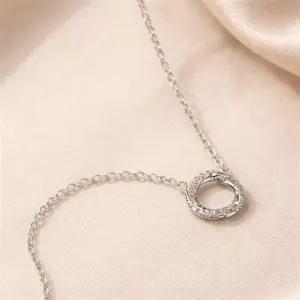 목걸이 모던 큐빅 써클 링 펜던트 BCN003