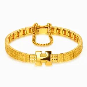 [한국금다이아몬드] 순금 팔찌 H 삼각 컷팅 24K 26.25g