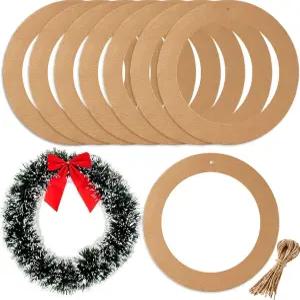 10개 큰 걸이 원형 화환 12인치 DIY 공예용 종이 크리스마스 장식용 홀 트위니 장식 결혼식 발렌타인 데이