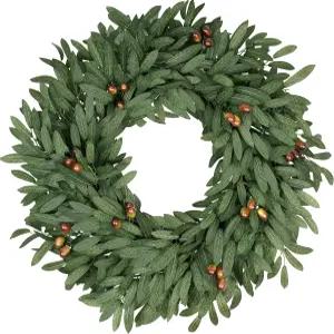 현관문용 24인치 대형 올리브 화환 사계절 내내 인공 봄 여름용 가정용 농가 현관 창문 야외용 그린 러쉬