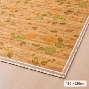 [더담고]거실 180cm 플라워 대자리 17mm ( 시원한 침대 대나무 돗자리 통풍 여름자리 카페트 대형매트 )