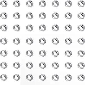 40 팩 8.8mm10.5mm 싱글 이어 호스 클램프 PEX 인치 스테인리스 스틸 크림프 스텝리스 신치 링 핀치 피팅