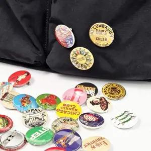 [오너클랜]레트로 빈티지 뱃지 에코백 파우치 꾸미기 소품 여행아이템