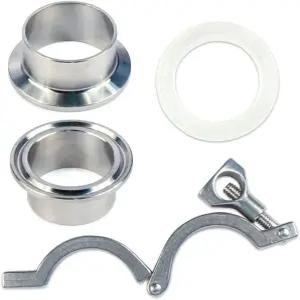 GDFYMI 트라이 클램프 스테인리스 스틸 304 위생 파이프 용접 페룰 헤비 듀티 윙 너트 + 개스킷2인치