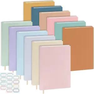 QUBAI 점보 신축성 책 커버 12PCS 재사용 가능한 패브릭 보호 파스텔 슬리브 포함 학교용 하드커버 교과서