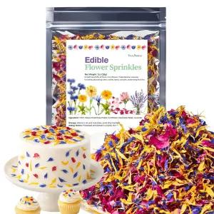 케이크 장식용 식용 꽃 스프링클 - 말린 1온스 혼합 장미 콘플라워 캘린더 라벤더 장식 컵케이크