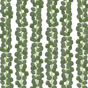 CQURE 12 팩 84피트 유칼립투스 갈랜드 인공 결혼식 파티 테이블 벽난로 침실 장식을 위한 그리너리 화환