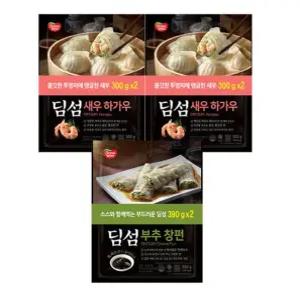 동원 딤섬 새우하가우300gx2 2개 + 딤섬 부추창펀 390gx2 1개 (총 6봉)