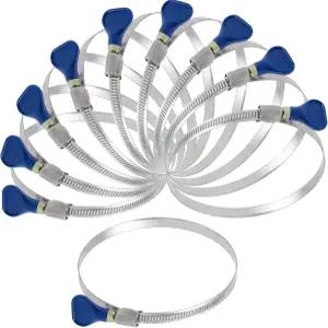 풀턴 2 1/2인치 엄지 나사 키 조절 가능 304 스테인리스 스틸 호스 클램프 파이프 웜 기어 건조기 통풍