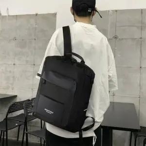 남자 멀티포켓 스퀘어 캠퍼스룩 블랙 여자 백팩