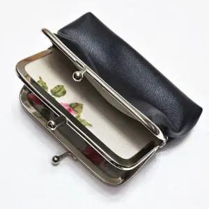 [골드스마일]가죽 더블 레이어 원터치 가마구치 동전지갑 파우치