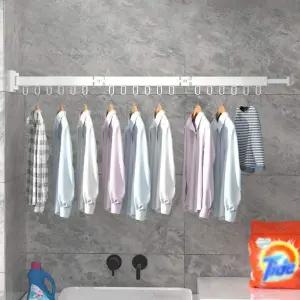 [오너클랜]공간활용 접이식 벽부착 빨래건조대 화이트 대용량 이불건조대 3단