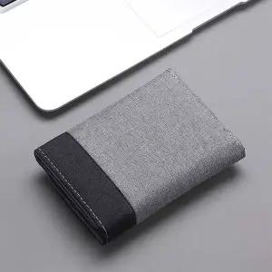 심플한 남성 반지갑 빈티지 지갑 캐쥬얼 캔버스 지갑