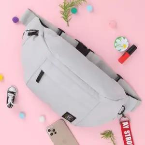 데일리 패션 바디백 남녀공용 가방 힙색 라이트그레이 허리쌕 미니힙색 슬링백가방