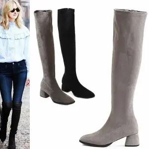 [카미엣뮤즈]스웨이드 니하이 롱부츠_KM21w083