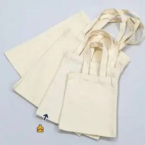 심플 무지 캔버스 에코백 소형 데일리 가방 보조 면 미니 토트백