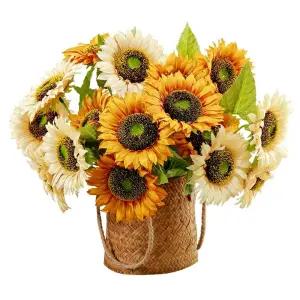 니트키링 귀여운 특별한 니트 조화꽃 우유 인공 거베라 홈 장식 면화 꽃다