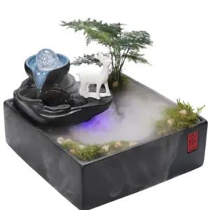 개업화분 분수장식 부를 생성하는 행운 물 Fengshui 사무실 휠 커피 흐름