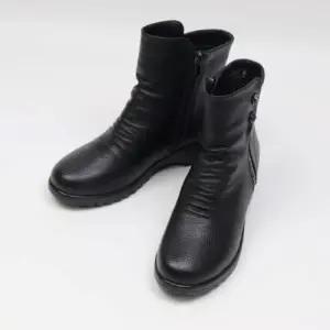 [옷자락]여성 겨울 일상 기모 안감 중간굽 앵클부츠