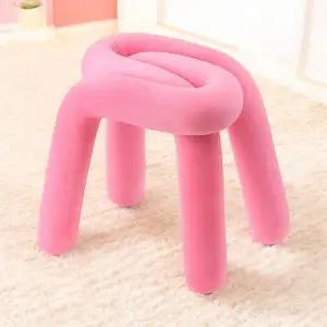 패브릭 화장대의자 스툴(핑크) 볼드라인 인테리어 화장대스툴