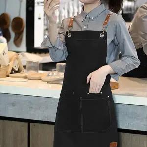 카페앞치마 미용 카페 방수 공방 앞치마 캔버스 레더원 공방앞치마