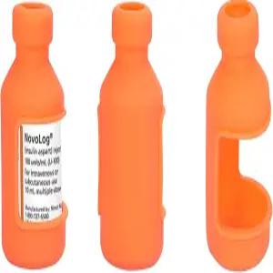 환자를 위한 반버 3팩 인슐린 바이알 병 보호 슬리브 홀더 실리콘 대부분의 10ML 짧은 병(오렌지)에 적합한