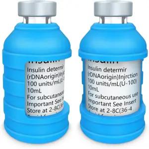 환자를 위한 인슐린 비아 병 프로텍터 케이스 대부분의 10ML 바이알용 실리콘 보호 슬리브 홀더 2팩 짧은