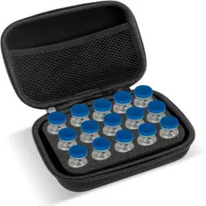 15-슬롯 인슐린 여행 케이스 액세서리용 메쉬 포켓이 있는 바이알 보관 및 가정용 소형 내구성 쿨러 3ml