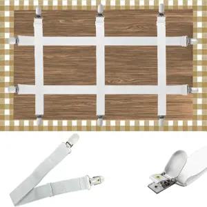 나무바와 히든 스트랩 식탁보 클립 - 피크닉 테이블과 두꺼운 실내외에 완벽합니다 보이지 않는 안전하게