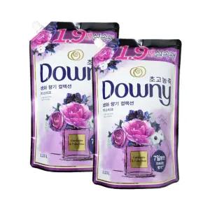 다우니 섬유유연제 생화향기 미스티크 1.35L 리필 2개