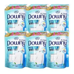 다우니 섬유유연제 실내건조 프레시클린 1.35L 리필 6개